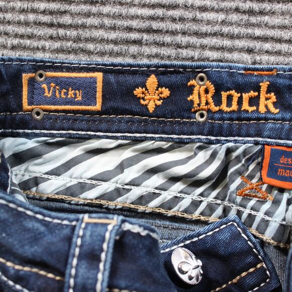 Rock Revival Jeans Women's 28x32 Blue Bootcut Vicky Stretch - Picture 3 of 10